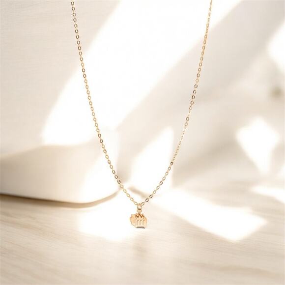 Dumpster Fire Necklace – 14K Gold Filled on Stainless Steel – 16" Dainty Chain - Picture 4 of 8